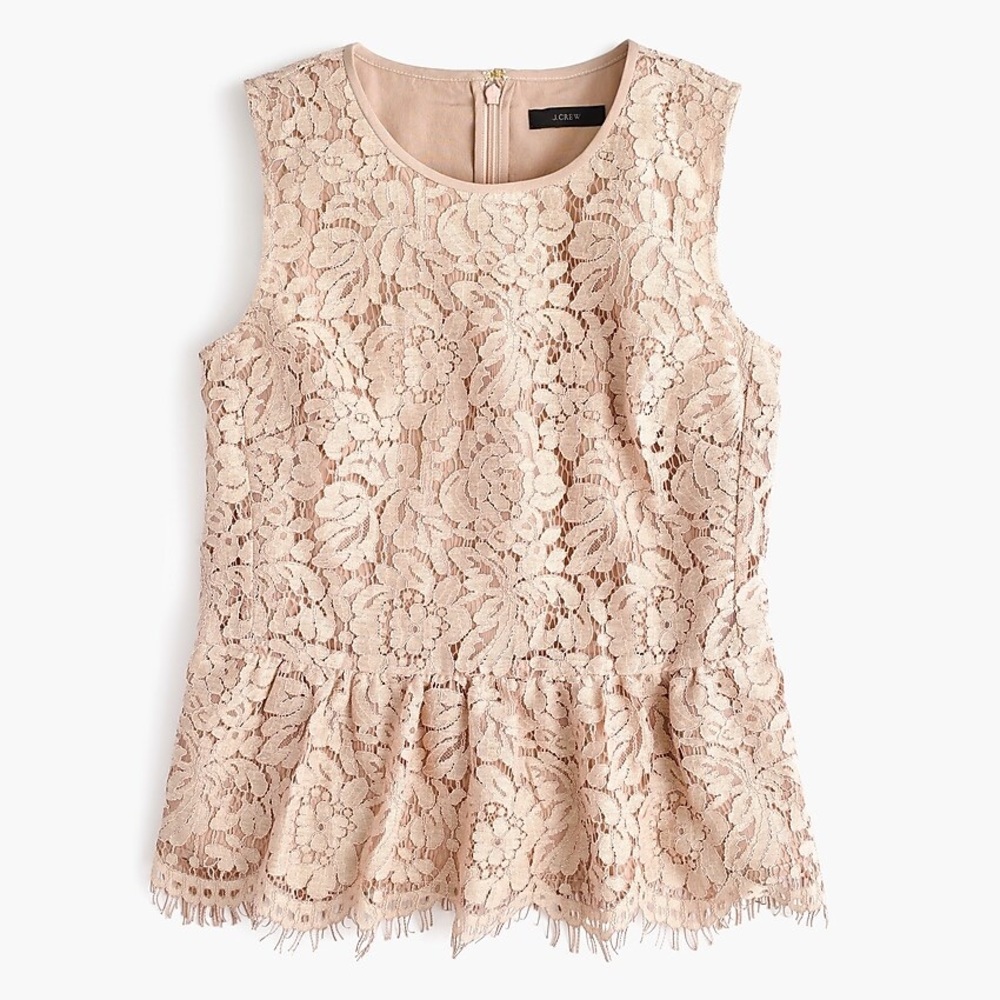 NWT J.Crew Lace Peplum Top